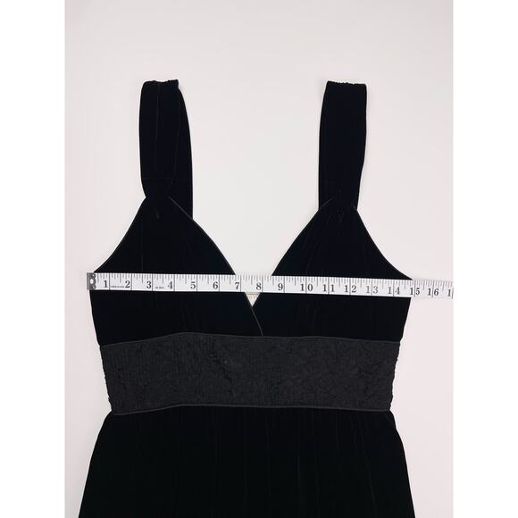 To The Max Black Velvet Lace Trim Cocktail Dress Size 4 Small - Picture 9 of 12